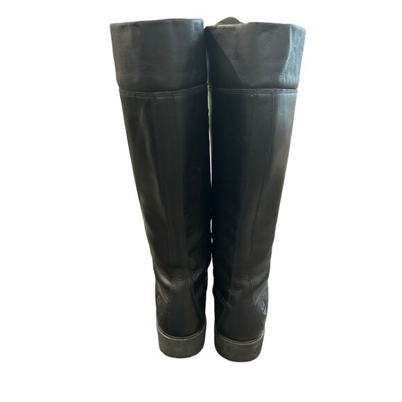 Timberland Women’s Knee Lace Up Black Combat Leather Boots Size 8 - Picture 4 of 10